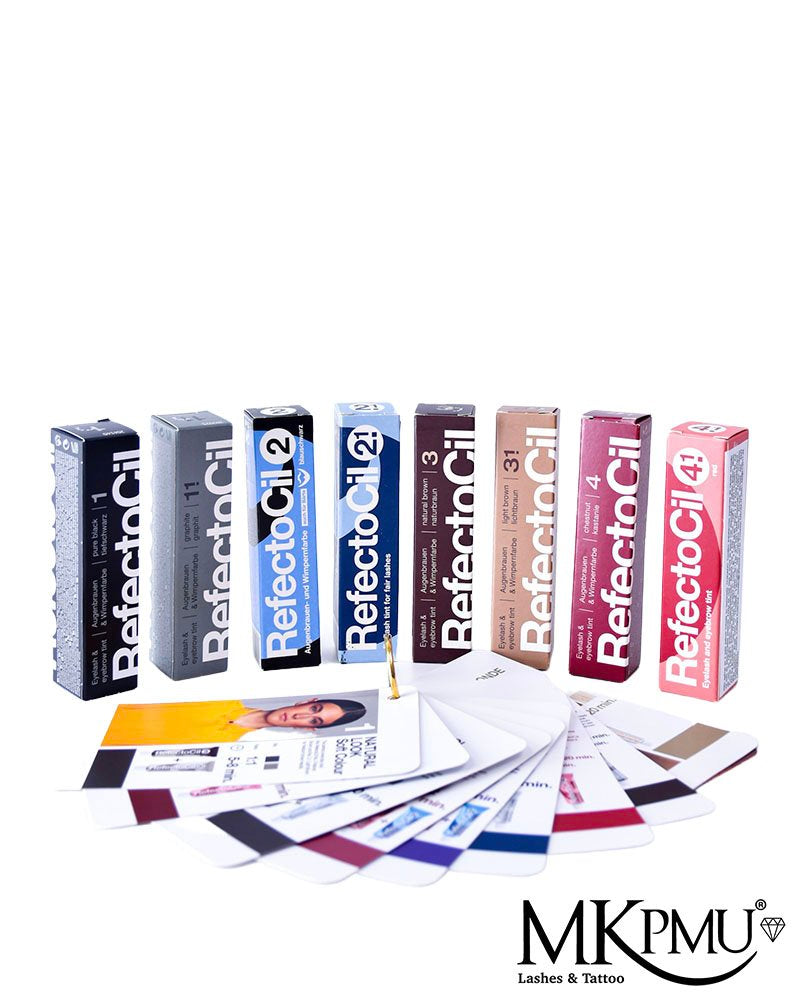 Tinte Refectocil para cejas y pestañas disponible en MKPMU
