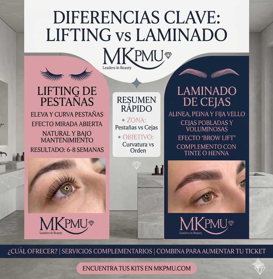 Lifting de pestañas vs. laminado de cejas: diferencias, cuál elegir y qué necesitas