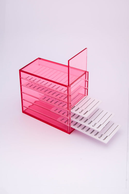 CAJA ORGANIZADORA PESTAÑAS ROSA MKP