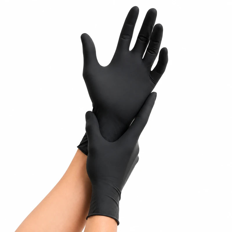 Guantes de vinilo nitrilo desechables para bioseguridad en cabina estética