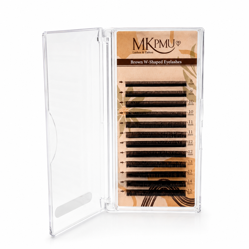 Pestañas 3D W Dark Brown 0.07 Mixtas 9–15 mm | Extensiones Profesionales