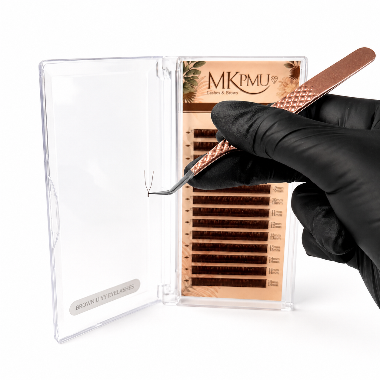 Pestañas U YY Dark Brown 0.07 D Mixtas 8–15 mm | Extensiones Profesionales