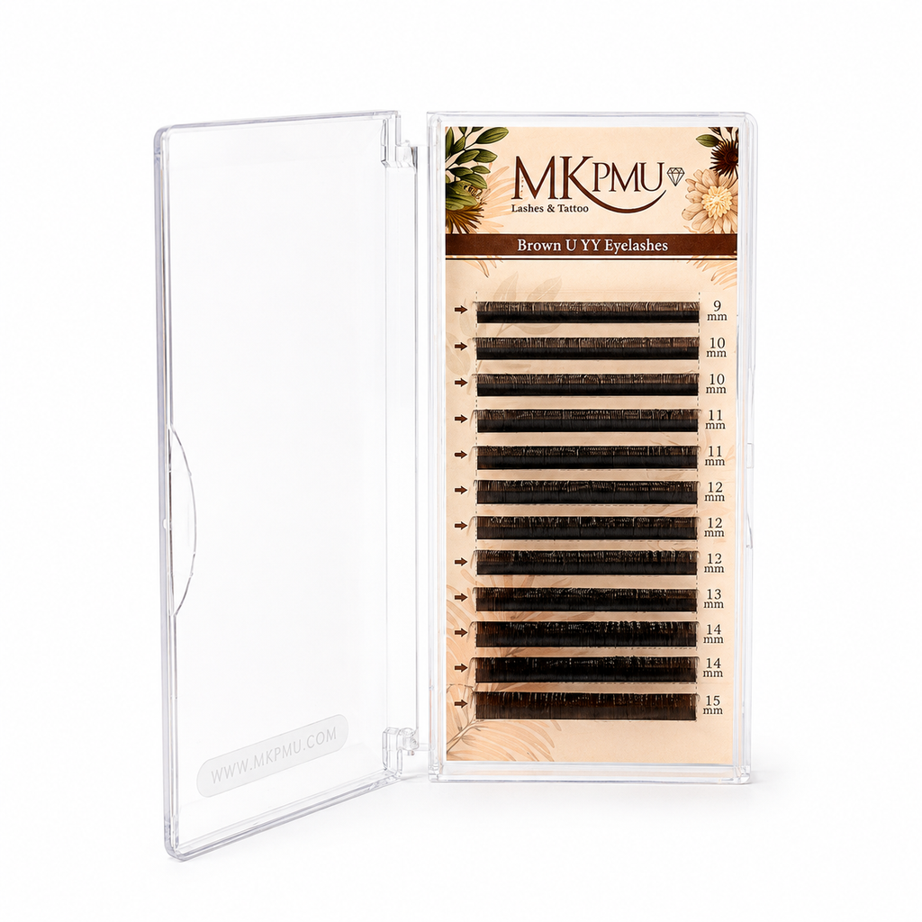 Pestañas U YY Dark Brown 0.07 D Mixtas 8–15 mm | Extensiones Profesionales